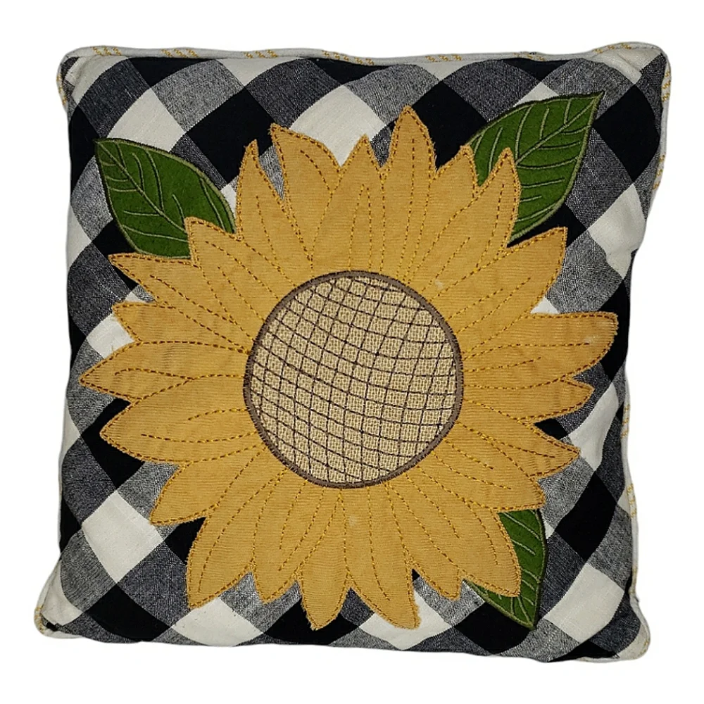 Farmcore Pillow The Prarie Rachel Ashwell  Sunflower Gingham Cabin Shabby Boho